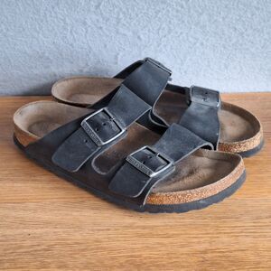 Birkenstock Arizona Oiled Leather Sandal Black Women EU 39 US 8 Narrow